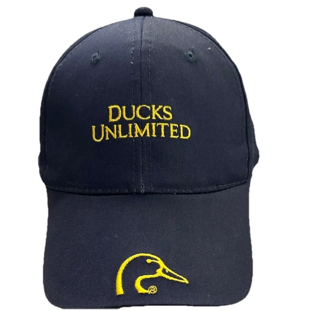 Ducks Unlimited Hat‎ Cap Strap back Hunting Fishing Outdoors Nature Blue Logos